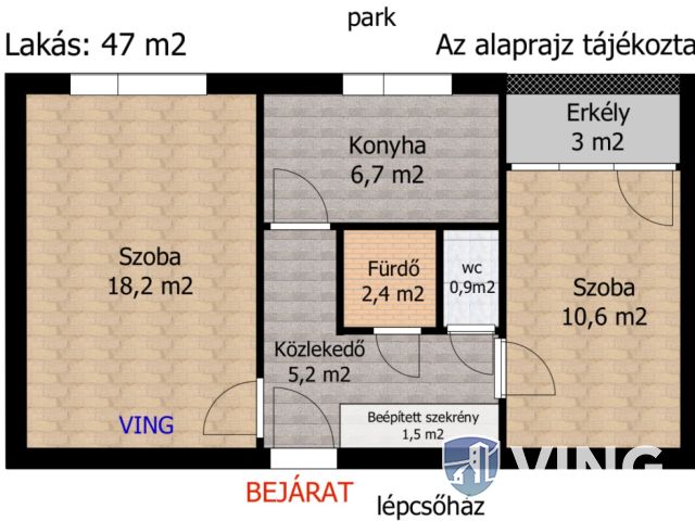 Erkélyes 2 szobás lakás eladó Győr Nádorváros
